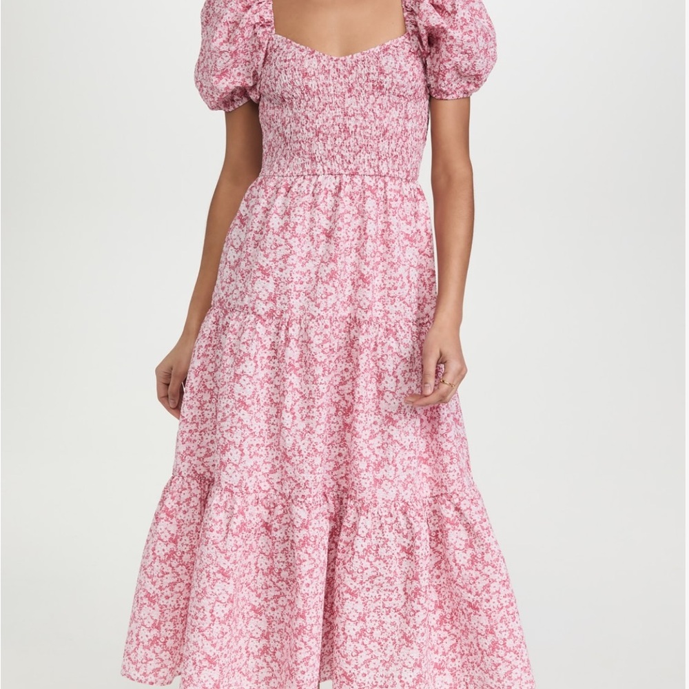 Floral Pink Puff Sleeve Dress